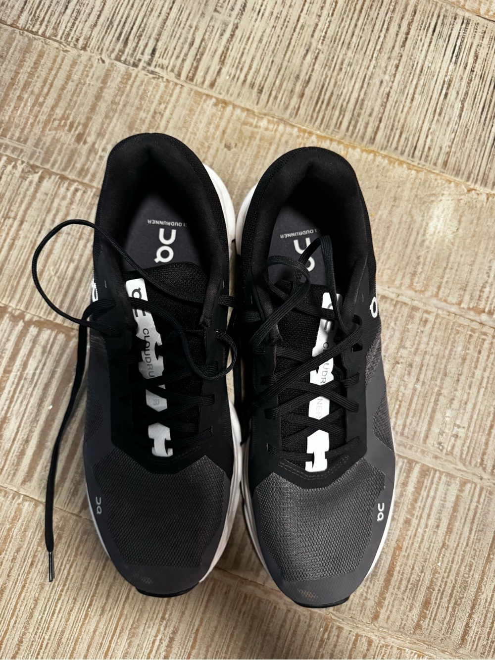 On Running Men’s Black and White Athletic Running Shoes